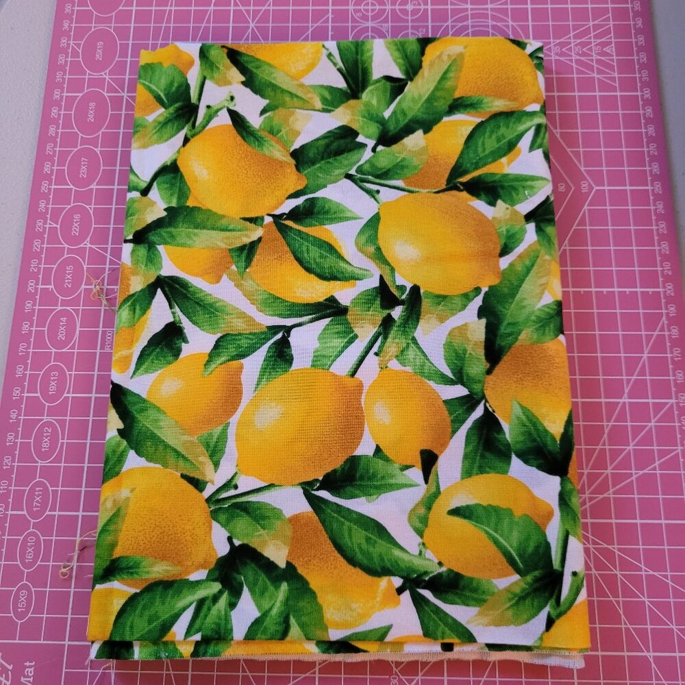 Lovely Lemon Print Fabric 29" Long by 41" Wide